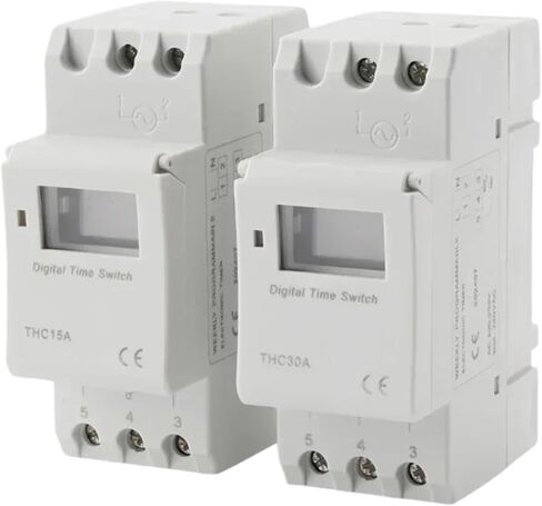 DIN Rail THC30A THC15A Weekly Programmable Digital Electric Timer Switch Time Relay Controller Programmer Module 12V 24V 220V(15A,220V AC) in Saudi Arabia