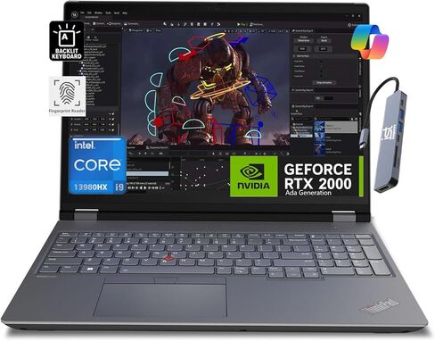 Lenovo ThinkPad P16 Mobile Workstation Laptop for Designer, Architecture, Engineering (16" 2K, Intel 16-Core i9-12950HX, 128GB DDR5, 4TB SSD, RTX A2000), FHD Webcam, Wi-Fi 6E, IST Hub, Win 11 Pro in Saudi Arabia