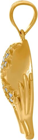 JewelryWeb 10K Gold Gold Mens CZ محاكاة الخريطة World Map Carm 26.1x15.2mm قلادة عريضة للرجال in Saudi Arabia