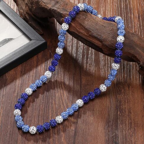 Philadelphia Phils Baseball Necklace For Men Women Baseballer Inspired Beaded Necklace Unisex Rhinestone Discoball Necklaces Jewelry-gift for baseball team lovers in Saudi Arabia