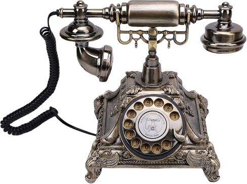 Audio Guest Book Phone, 32G Vintage Retro Telephone, Customized Voice Message Recorder for Wedding, Party (Antique Brass Color) in Saudi Arabia