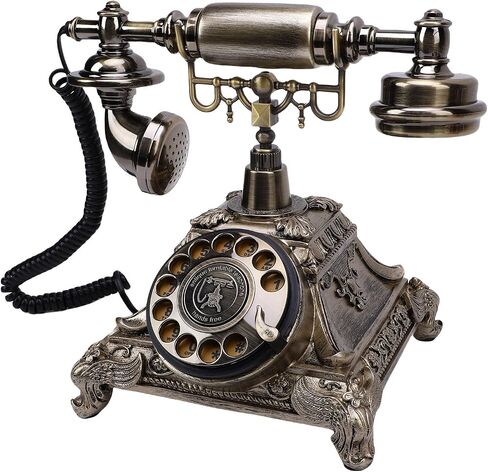 Audio Guest Book Phone, 32G Vintage Retro Telephone, Customized Voice Message Recorder for Wedding, Party (Antique Brass Color) in Saudi Arabia