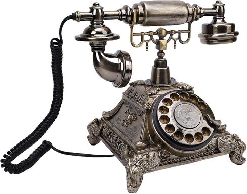 Audio Guest Book Phone, 32G Vintage Retro Telephone, Customized Voice Message Recorder for Wedding, Party (Antique Brass Color) in Saudi Arabia