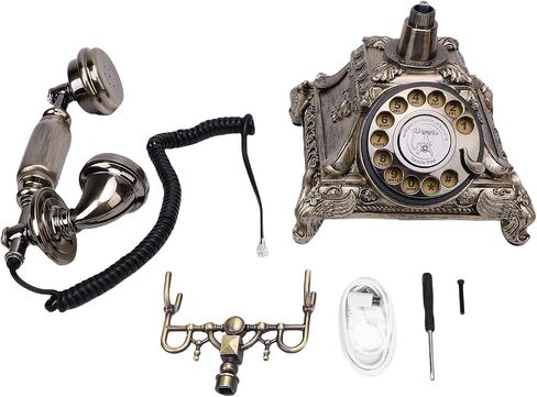Audio Guest Book Phone, 32G Vintage Retro Telephone, Customized Voice Message Recorder for Wedding, Party (Antique Brass Color) in Saudi Arabia
