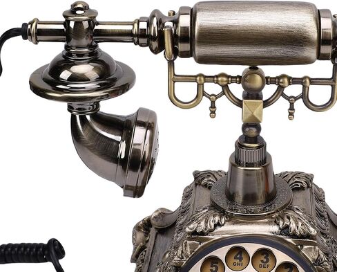 Audio Guest Book Phone, 32G Vintage Retro Telephone, Customized Voice Message Recorder for Wedding, Party (Antique Brass Color) in Saudi Arabia