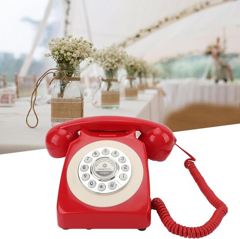 Pilipane Vintage Audio Guest Book Phone Retro Design Design Device Clear Sound Device for Wedding Birthday Party Party مع بطاقة ذاكرة بسعة 8 جيجابايت وبطارية 1200 مللي أمبير في الساعة (أسود) in Saudi Arabia