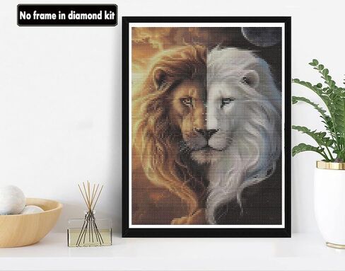 VAIIEYO 5D DIY Diamond Art Kits for Adults Lion, Diamond Painting Animal, Paint by Numbers Full Drill Round Rhinestone Craft Canvas for Home Wall Decor Gift 12x16 inch-19 in Saudi Arabia