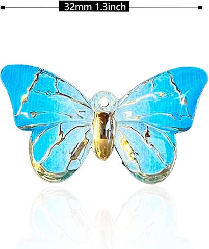 YUNXI 40 جهاز كمبيوتر شخصى الملونة فراشة سحر فراشة المعلقات فراشة مجوهرات المينا لأقراط أساور قلادة DIY حالة الهاتف مقطع الشعر الحرفية صنع المجوهرات in Kuwait