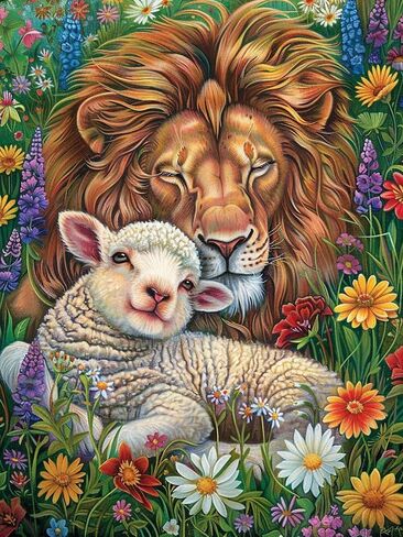 VAIIEYO 5D DIY Diamond Art Kits for Adults Lion, Diamond Painting Animal, Paint by Numbers Full Drill Round Rhinestone Craft Canvas for Home Wall Decor Gift 12x16 inch-19 in Saudi Arabia