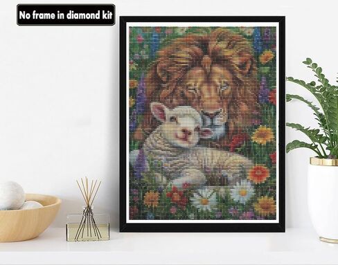 VAIIEYO 5D DIY Diamond Art Kits for Adults Lion, Diamond Painting Animal, Paint by Numbers Full Drill Round Rhinestone Craft Canvas for Home Wall Decor Gift 12x16 inch-19 in Saudi Arabia