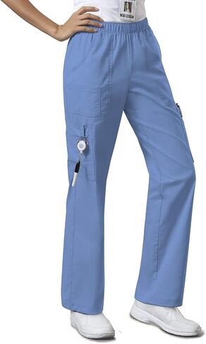 مجموعة شيروكي فرك للنساء من خلالنا الكلاسيكية الحديثة Fit V-Neck Top 4727 و Mid Rise Pull-On Cargo Pant 4005 ، Ciel- S Top/S Pant in Saudi Arabia