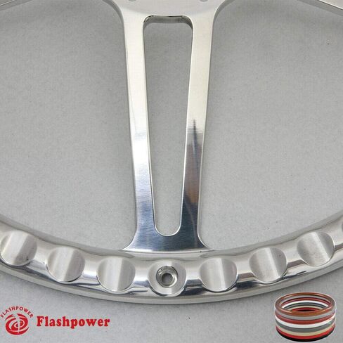 15.5" Polished Billet Steering Wheel with Half Wrap and Horn Button(Black) in Saudi Arabia