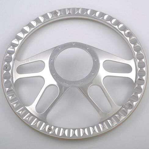 Flashpower 14'' Billet 4-Slot Half Wrap 9 Bolts Steering Wheel with 2'' Dish and Horn Button (Black) in Saudi Arabia