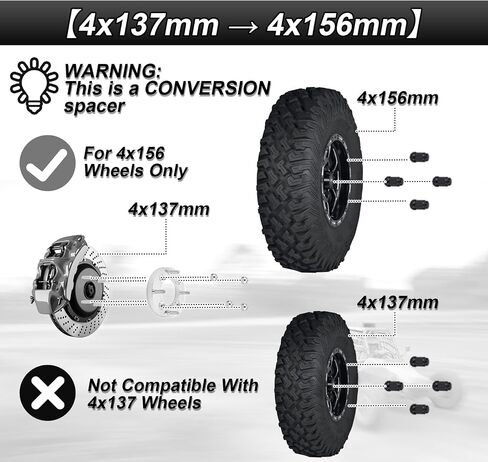 1.25 "محولات فاصل العجلات 4 * 137 مم إلى 4 * 156mm 6061 متوافق مع الألومنيوم مع Can Am Commander Maverick Outlander Fit Kawasaki Mule Fit Honda Talon Pioneer ETC (4 PCS) in Saudi Arabia