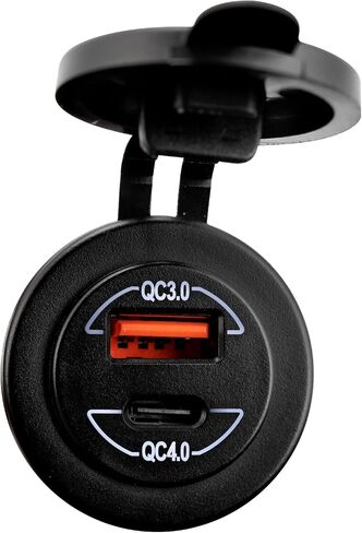 يونغ مارين شحن سريع من النوع C 4.0 منفذ + منفذ USB 3.0 DC12-24V مخرج مقاوم للماء للبحرية والقارب والسيارة وعربة الجولف وRV وUTV وATV in Saudi Arabia