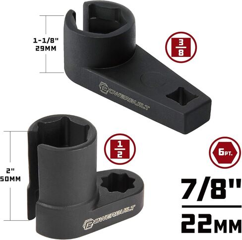 Powerbuilt Oxygen Sensor Offset Puller, Remove and Install O2 Oxygen Sensors, Wire Gate, 22mm 7/8 Inch, 6 Point - 648691 in Saudi Arabia
