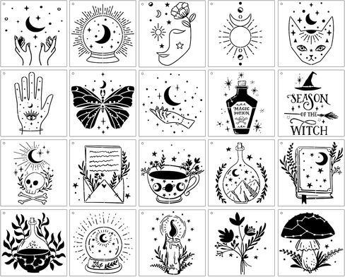 Sugar Skulls Painting Stencils Template - 15 Pcs Day of The Dead Floral Sugar Skulls Traditional Symbols Patterns DIY Stencils Drawing Template Set for Wood Table Clothes T-Shirt Painting DIY Drawing in Saudi Arabia