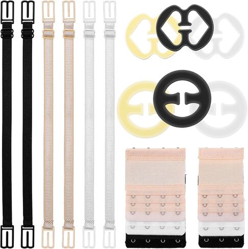 18 Pcs Bra Straps Holder Clips Adjustable Non Slip Bra Clips to Make Racerback Bras Extenders 2/3 Hook for Full Cup Size, Conceal Straps Cleavage Control in Saudi Arabia
