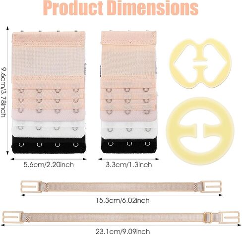 18 Pcs Bra Straps Holder Clips Adjustable Non Slip Bra Clips to Make Racerback Bras Extenders 2/3 Hook for Full Cup Size, Conceal Straps Cleavage Control in Saudi Arabia