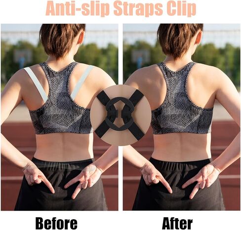 18 Pcs Bra Straps Holder Clips Adjustable Non Slip Bra Clips to Make Racerback Bras Extenders 2/3 Hook for Full Cup Size, Conceal Straps Cleavage Control in Saudi Arabia