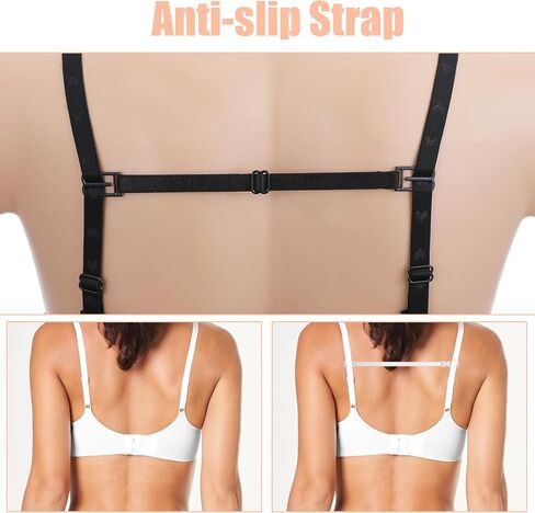 18 Pcs Bra Straps Holder Clips Adjustable Non Slip Bra Clips to Make Racerback Bras Extenders 2/3 Hook for Full Cup Size, Conceal Straps Cleavage Control in Saudi Arabia