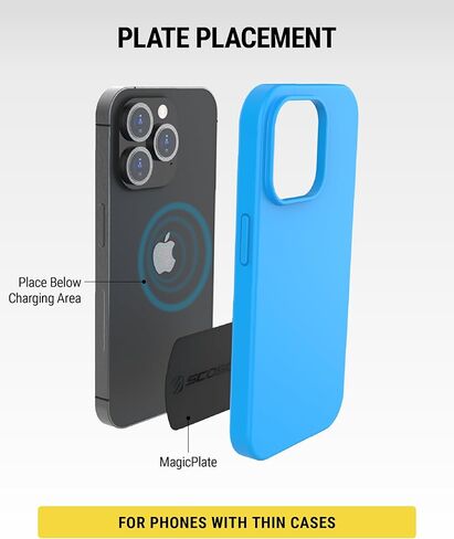 Scosche MPLT54T-4PKBP0 MagicMount Replacement Plate Kit for Magnetic Car Phone Mount Holder, Metal Plates w/Extra Strength Hold for Smartphone, Tablet, Magnet Cell Phone Stand & Phone Case, Pack of 4 in Kuwait