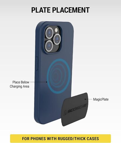Scosche MPLT54T-4PKBP0 MagicMount Replacement Plate Kit for Magnetic Car Phone Mount Holder, Metal Plates w/Extra Strength Hold for Smartphone, Tablet, Magnet Cell Phone Stand & Phone Case, Pack of 4 in Kuwait