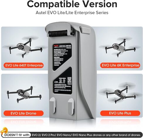 Autel Robotics EVO Lite/Lite+ Plus Intelligent Battery, 6175mAh 11.13v Smart Battery, 40 Min Flight Time, 2024 Newest Replacement Battery for Autel EVO Lite & Lite Plus Drone (100% Original) in Saudi Arabia