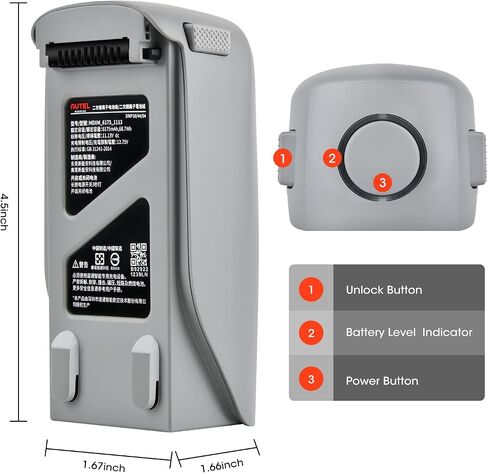 Autel Robotics EVO Lite/Lite+ Plus Intelligent Battery, 6175mAh 11.13v Smart Battery, 40 Min Flight Time, 2024 Newest Replacement Battery for Autel EVO Lite & Lite Plus Drone (100% Original) in Saudi Arabia