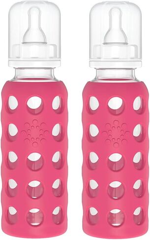 Lifefactory 4oz/9oz Glass Baby Bottle 2pk - Lavender/Grape in Kuwait