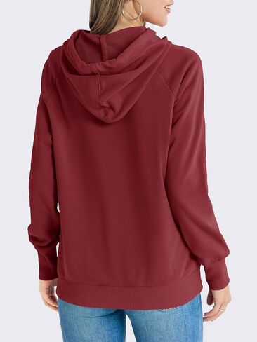 Fisoew Womens Graphic Casual Hoodies Be Kind Fall Long Sleeve Hooded Sweatshirt with Pocket in Saudi Arabia