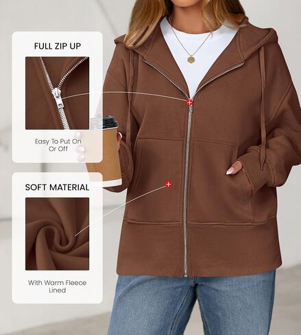 BTFBM Womens Zip Up Hoodies Fleece Sweatshirts 2025 Fall Fashion Throbit in Saudi Arabia