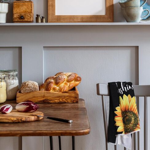 Bencailor 4 قطع عباد الشمس الربيع مناشف المطبخ الصيف الشاطئ عيد الأم البقرة الماشية الليمون الأزهار القط المطبخ طبق المناشف التجفيف السريع ديكور المطبخ للطبخ، 16 × 24 بوصة (أصفر، عباد الشمس) in Kuwait