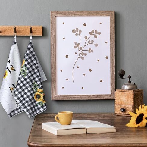 Bencailor 4 قطع عباد الشمس الربيع مناشف المطبخ الصيف الشاطئ عيد الأم البقرة الماشية الليمون الأزهار القط المطبخ طبق المناشف التجفيف السريع ديكور المطبخ للطبخ، 16 × 24 بوصة (أصفر، عباد الشمس) in Kuwait