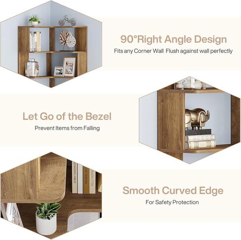Tribesigns 6 Tier Corner Reshelflesh ، 64.9 بوصة طويلة الصناعية L على شكل حرف L مع لوحة مضادة للانكماش ، منظم تخزين رف على رف الخشب القائم بذاتها للمكتب المنزلي in Saudi Arabia