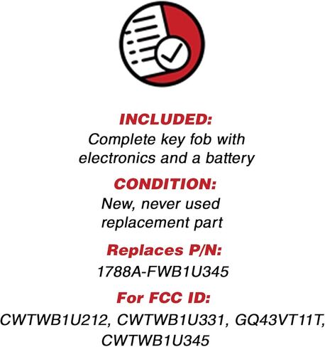 KeylessOption Keyless Entry Remote Control Fob Uncut Blank Car Ignition Key for CWTWB1U345, GQ43VT11T, H92 (Pack of 2) in Saudi Arabia