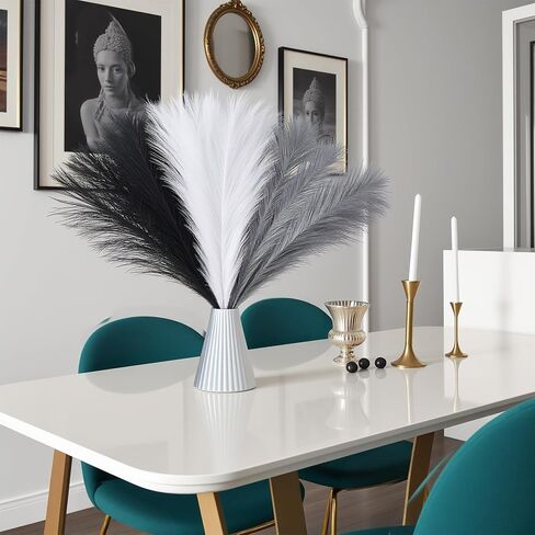 بامباس الاصطناعي ديكور العشب - 17.7 بوصة ، 6pcs Faux Pampas Grass for Home & Wedding Decor in Saudi Arabia