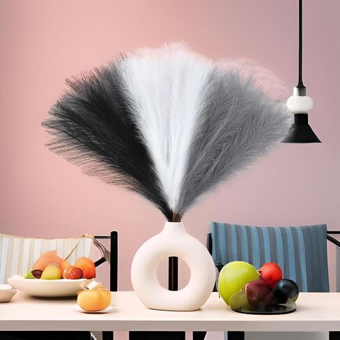 بامباس الاصطناعي ديكور العشب - 17.7 بوصة ، 6pcs Faux Pampas Grass for Home & Wedding Decor in Saudi Arabia