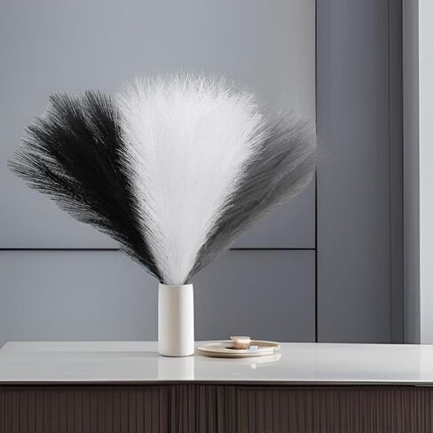 بامباس الاصطناعي ديكور العشب - 17.7 بوصة ، 6pcs Faux Pampas Grass for Home & Wedding Decor in Saudi Arabia