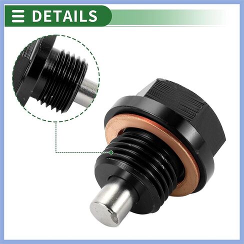 Universal Oil Pan Screw Oil Drain Plug Sump Drain Nut Bolt, M18x1.5, Aluminium Alloy, Black, 1 Set Stable in Kuwait