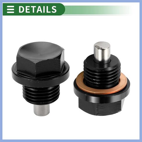 Universal Oil Pan Screw Oil Drain Plug Sump Drain Nut Bolt, M18x1.5, Aluminium Alloy, Black, 1 Set Stable in Kuwait