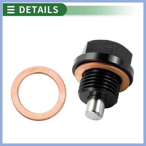 Universal Oil Pan Screw Oil Drain Plug Sump Drain Nut Bolt, M18x1.5, Aluminium Alloy, Black, 1 Set Stable in Kuwait