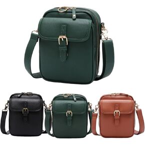 Crossbody Leather Bag, Leather Crossbody Bags for Women Anti Theft, Messenger Bag Large Capacity with 10 Card Slots in Saudi Arabia