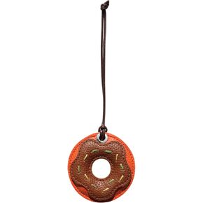 PU Leather Bag Pendant,Donut Shaped 3D Accessory,Sweet Two Tone Lychee Patterned Leather Ornament (cherry blossom pink) in Kuwait