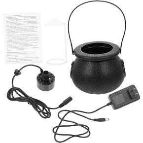 AmoSfun 1set LED Halloween Mist Maker Witch Cauldron Fogger with us clop يخلق تأثير الإضاءة الزاحف بنيت مستشعرًا منخفضًا للمياه لزخارف حفلات الهالوين in Kuwait