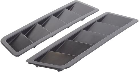 Ikon Motorsports Front Hood Vent Universal Fit لمعظم السيارات 17 بوصة × 5 بوصة أسود أسود ABS تدفق الهواء غطاء محرك السيارة مغرفة غطاء محرك السيارة 2pc in Kuwait