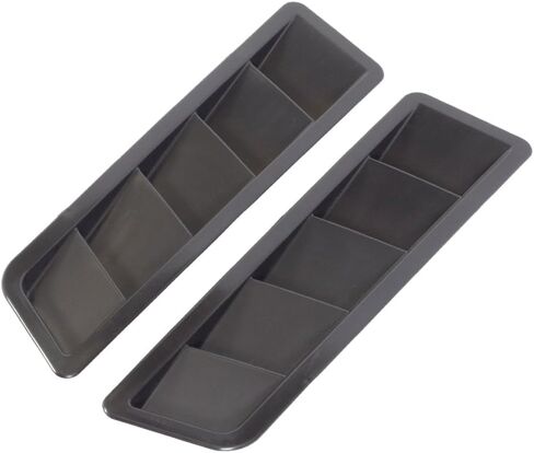 Ikon Motorsports Front Hood Vent Universal Fit لمعظم السيارات 17 بوصة × 5 بوصة أسود أسود ABS تدفق الهواء غطاء محرك السيارة مغرفة غطاء محرك السيارة 2pc in Kuwait