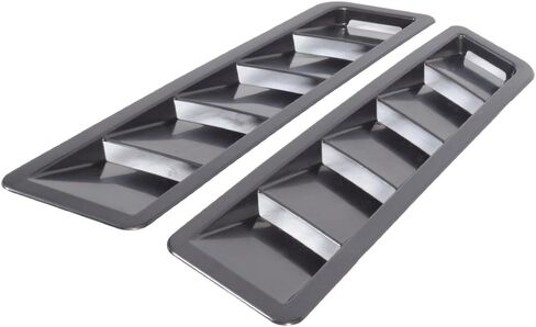 Ikon Motorsports Front Hood Vent Universal Fit لمعظم السيارات 17 بوصة × 5 بوصة أسود أسود ABS تدفق الهواء غطاء محرك السيارة مغرفة غطاء محرك السيارة 2pc in Kuwait