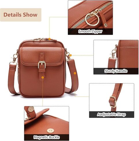 Small Leather Crossbody Messenger Sling Bag for women Vintage Anti theft Large Capacity Mini Shoulder Handbag in Kuwait