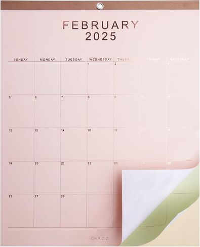 2024 Wall Calendar - 12" x 15" Rose Gold Foil Lettering Monthly Planning Hanging Peel Off Large Print Wall/Desk Calendar on Multi-Color Paper - January 2024 to December 2024 in Saudi Arabia